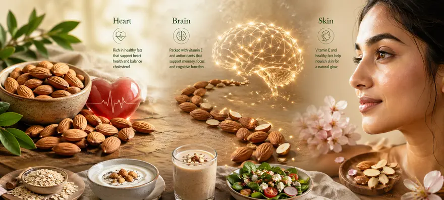 Benefits of Almonds: Heart, Brain, and Skin