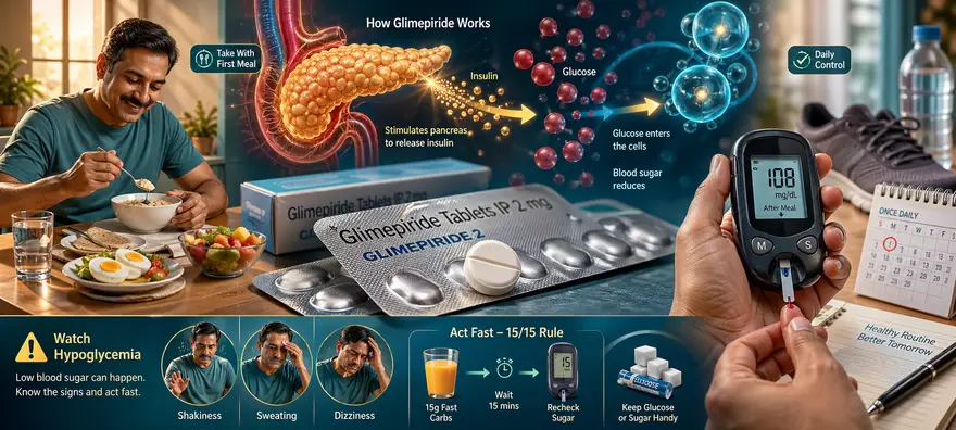 Glimepiride Tablets For Blood Sugar Management